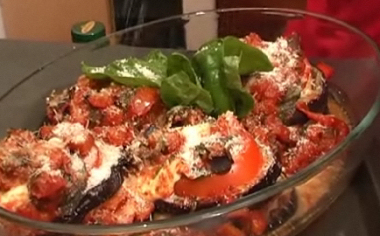 Paradicsomos rakott padlizs�n