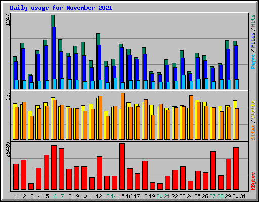 Daily usage for November 2021