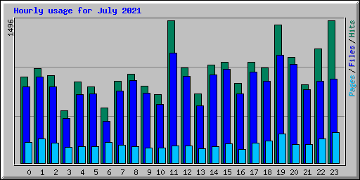 Hourly usage for July 2021